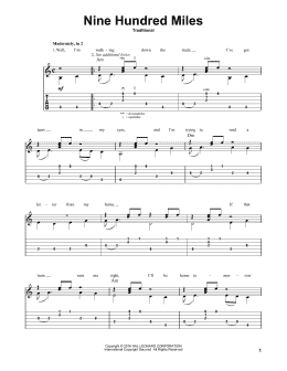 page one of Nine Hundred Miles (arr. Mark Phillips) (Solo Guitar)