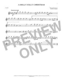 page one of A Holly Jolly Christmas (Flute Solo)