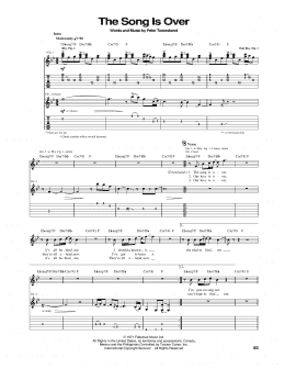 page one of The Song Is Over (Guitar Tab)