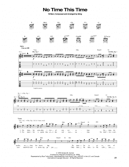 page one of No Time This Time (Guitar Tab)