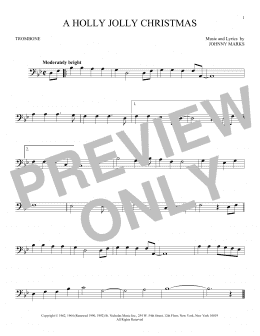 page one of A Holly Jolly Christmas (Trombone Solo)
