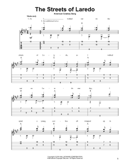 page one of The Streets Of Laredo (arr. Mark Phillips) (Solo Guitar)