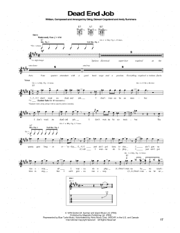 page one of Dead End Job (Guitar Tab)