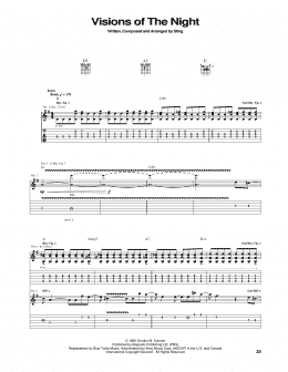 page one of Visions Of The Night (Guitar Tab)