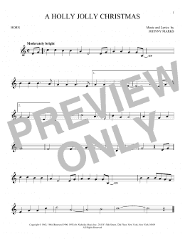 page one of A Holly Jolly Christmas (French Horn Solo)