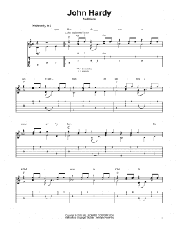 page one of John Hardy (arr. Mark Phillips) (Solo Guitar)