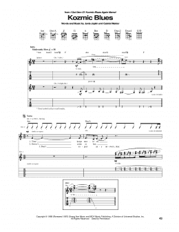 page one of Kozmic Blues (Guitar Tab)