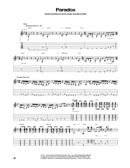 page one of Paradox (Guitar Tab)