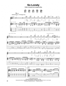 page one of So Lonely (Guitar Tab)