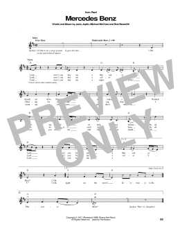 page one of Mercedes Benz (Guitar Tab)