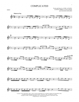 page one of Complicated (French Horn Solo)