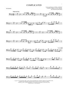 page one of Complicated (Trombone Solo)