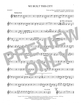 page one of We Built This City (Trumpet Solo)