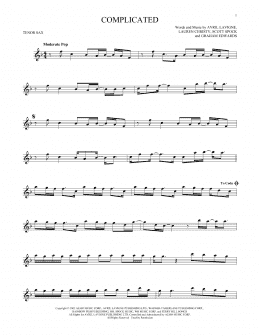 page one of Complicated (Tenor Sax Solo)