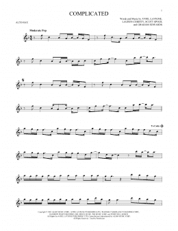 page one of Complicated (Alto Sax Solo)
