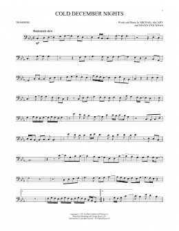 page one of Cold December Nights (Trombone Solo)