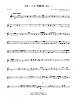 page one of Cold December Nights (Clarinet Solo)
