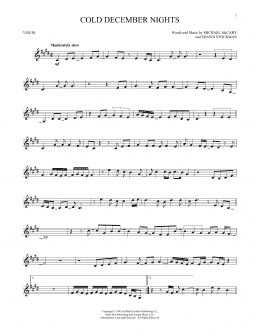 page one of Cold December Nights (Violin Solo)