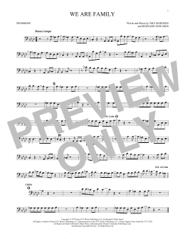 page one of We Are Family (Trombone Solo)