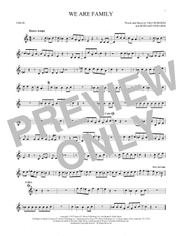 page one of We Are Family (Violin Solo)