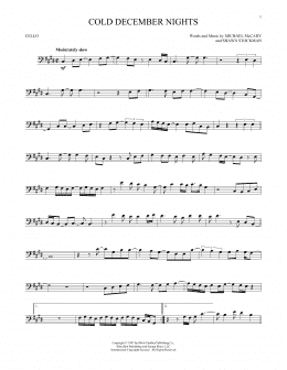 page one of Cold December Nights (Cello Solo)