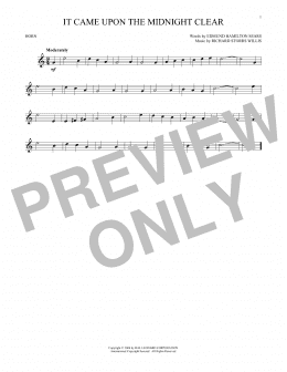 page one of It Came Upon The Midnight Clear (French Horn Solo)