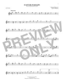 page one of Easter Parade (Alto Sax Solo)