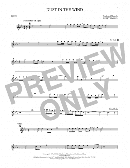 page one of Dust In The Wind (Flute Solo)