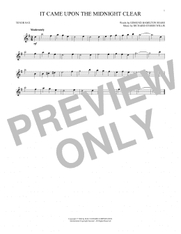 page one of It Came Upon The Midnight Clear (Tenor Sax Solo)