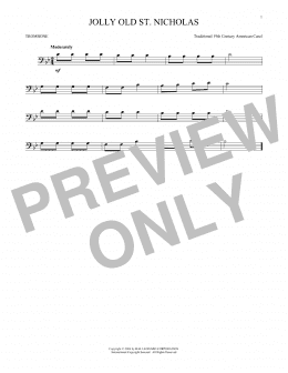 page one of Jolly Old St. Nicholas (Trombone Solo)