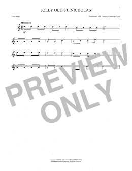 page one of Jolly Old St. Nicholas (Trumpet Solo)