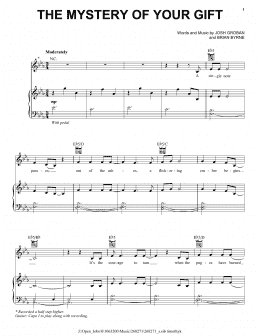 page one of The Mystery Of Your Gift (Piano, Vocal & Guitar Chords (Right-Hand Melody))