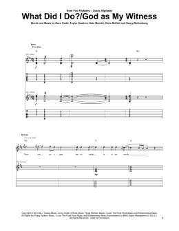 page one of What Did I Do?/God As My Witness (Guitar Tab)