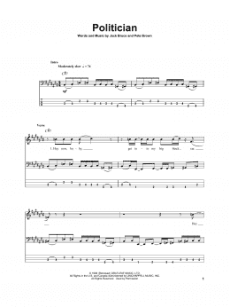 page one of Politician (Bass Guitar Tab)