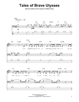 page one of Tales Of Brave Ulysses (Bass Guitar Tab)