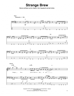 page one of Strange Brew (Bass Guitar Tab)