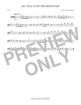 page one of Go, Tell It On The Mountain (Cello Solo)
