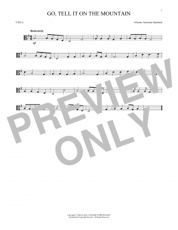 page one of Go, Tell It On The Mountain (Viola Solo)