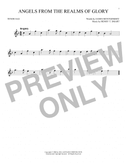 page one of Angels From The Realms Of Glory (Tenor Sax Solo)