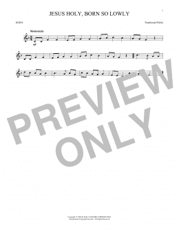 page one of Jesus Holy, Born So Lowly (French Horn Solo)