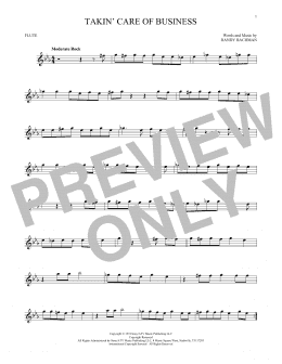 page one of Takin' Care Of Business (Flute Solo)