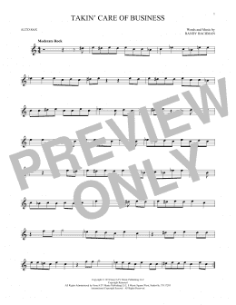 page one of Takin' Care Of Business (Alto Sax Solo)