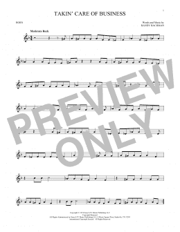 page one of Takin' Care Of Business (French Horn Solo)