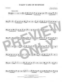 page one of Takin' Care Of Business (Trombone Solo)