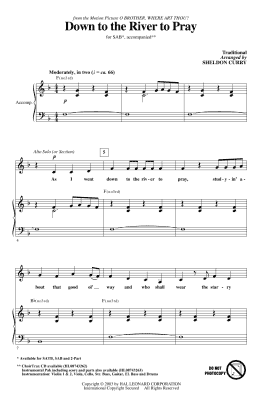 page one of Down To The River To Pray (SAB Choir)