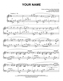 page one of Your Name (arr. Phillip Keveren) (Piano Solo)