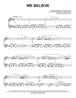 page one of We Believe (arr. Phillip Keveren) (Piano Solo)