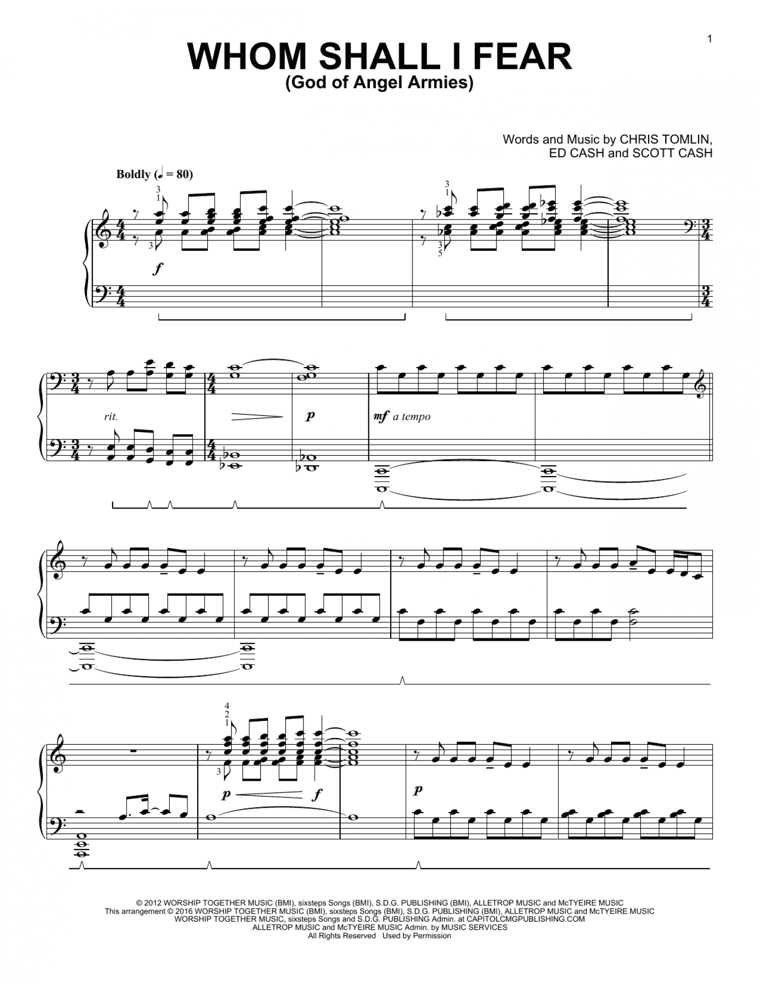 Whom Shall I Fear (God Of Angel Armies) (arr. Phillip Keveren) (Piano Solo)