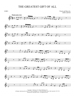 page one of The Greatest Gift Of All (French Horn Solo)