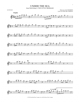 page one of Under The Sea (from The Little Mermaid) (Alto Sax Solo)